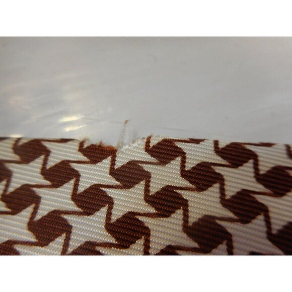 Vintage Brown Cream Abstract Slim Tie necktie - Picture 3 of 4